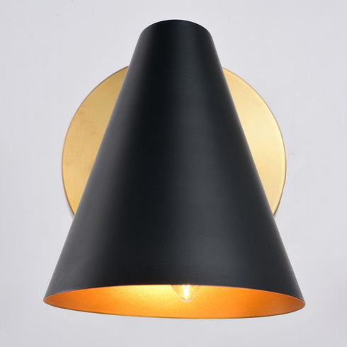 Vaxcel Pryce 4.75 in. Wall Light in Matte Black and Satin Brass Model: W0438
