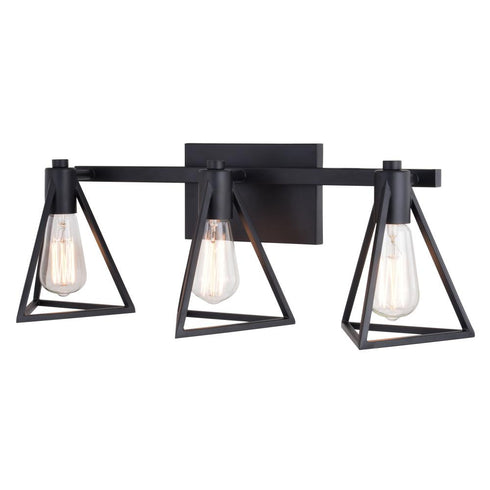 Vaxcel Ravenna 3 Light Vanity in Matte Black Model: W0445