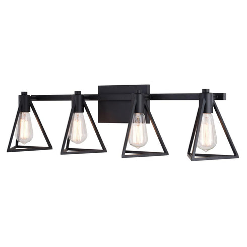 Vaxcel Ravenna 4 Light Vanity in Matte Black Model: W0446