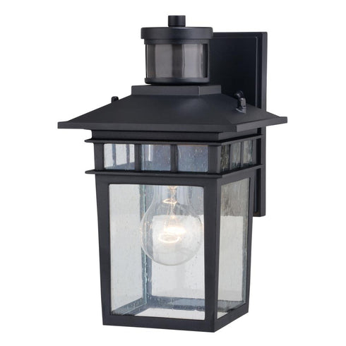 Vaxcel Ridge Dualux 6.5 in. Outdoor Motion Sensor Wall Light in Textured Black Model: T0728