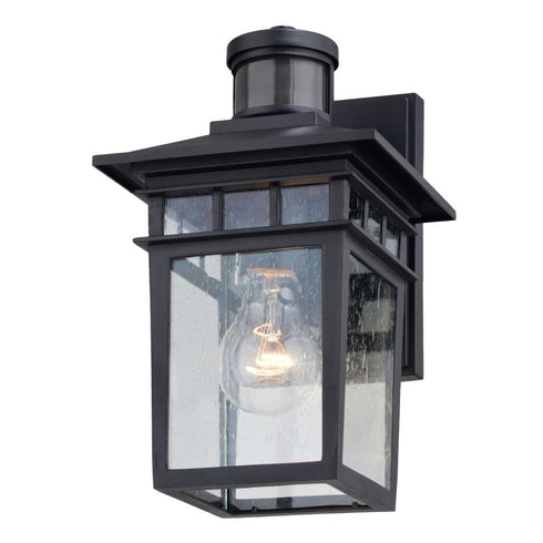 Vaxcel Ridge Dualux 6.5 in. Outdoor Motion Sensor Wall Light in Textured Black Model: T0728