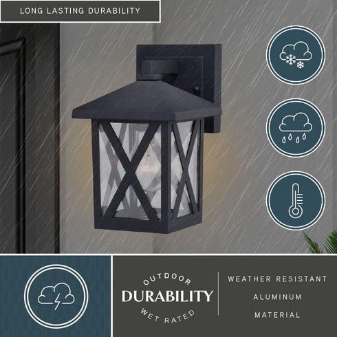 Vaxcel Rockford 5.5 in. Outdoor Wall Light in Textured Black Model: T0744
