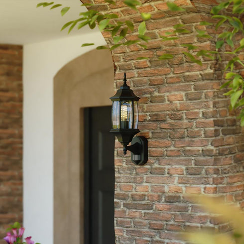 Vaxcel Rogers Park Dualux 6.5 n. Outdoor Motion Sensor Wall Light in Textured Black Model: T0734