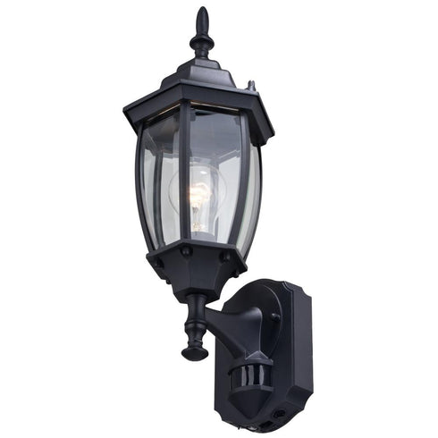 Vaxcel Rogers Park Dualux 6.5 n. Outdoor Motion Sensor Wall Light in Textured Black Model: T0734