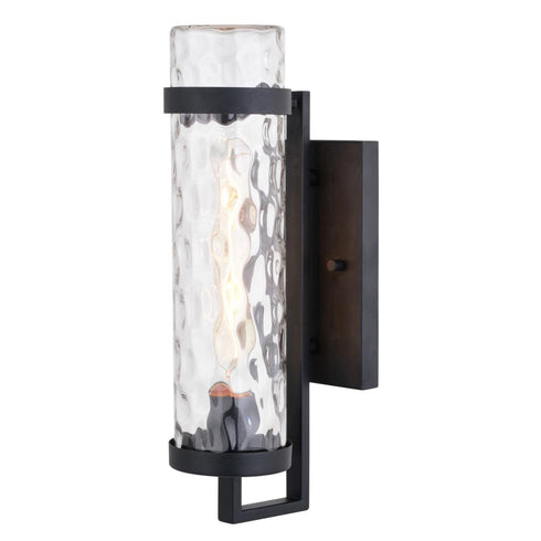 Vaxcel Seymour 15.5 in. H Outdoor Wall Light in Textured Black Model: T0772