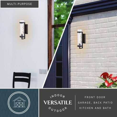 Vaxcel Seymour 15.5 in. H Outdoor Wall Light in Textured Black Model: T0772