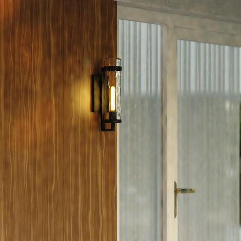 Vaxcel Seymour 15.5 in. H Outdoor Wall Light in Textured Black Model: T0772