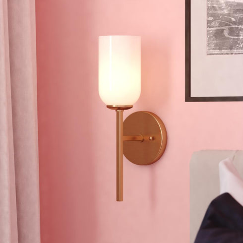Vaxcel Shelby 15.25 in. H 1 Light Wall Light in Natural Brass Model: W0485