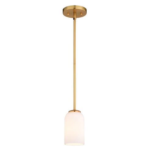 Vaxcel Shelby 5.25 in. W 1 Light Mini Pendant in Natural Brass Model: P0427