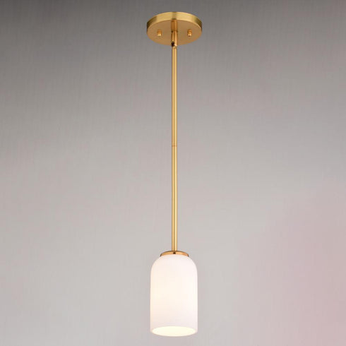 Vaxcel Shelby 5.25 in. W 1 Light Mini Pendant in Natural Brass Model: P0427