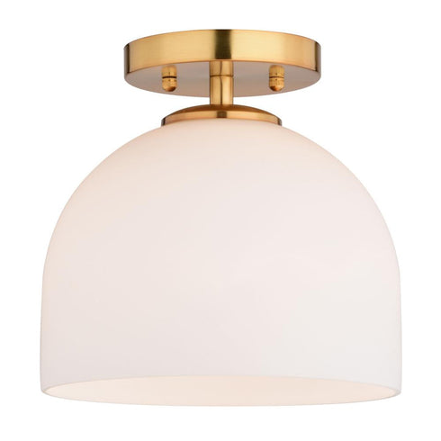 Vaxcel Shelby 9.25 in. W 1 Light Semi Flush Mount in Natural Brass Model: C0314
