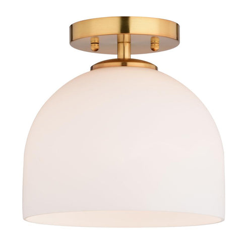 Vaxcel Shelby 9.25 in. W 1 Light Semi Flush Mount in Natural Brass Model: C0314