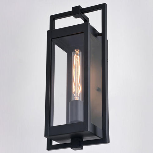 Vaxcel Sheridan 7 in. Outdoor Wall Light in Matte Black Model: T0688