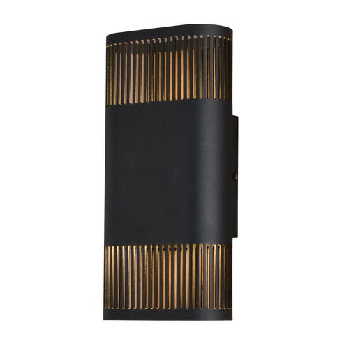 Vaxcel Skyline 10.25 in. H LED Outdoor Wall Light in Textured Black Model: T0767