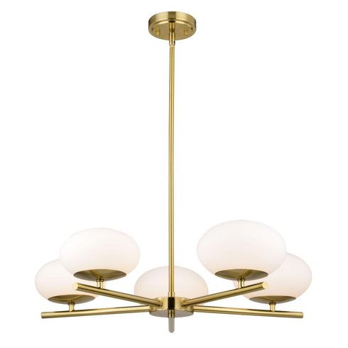 Vaxcel Sloane 27 in. 5 Light Chandelier in Satin Brass Model: H0281