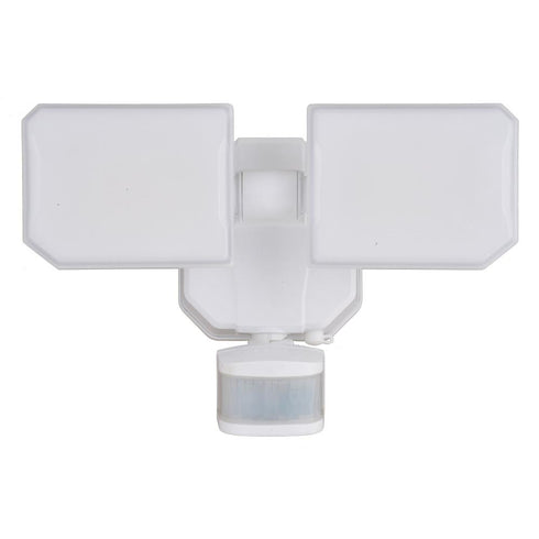 Vaxcel Solar Powered 10.25 in. 2 Light Solar LED Outdoor Motion Sensor Security Flood Light in White Model: T0722