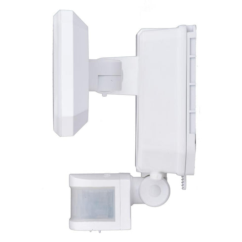 Vaxcel Solar Powered 10.25 in. 2 Light Solar LED Outdoor Motion Sensor Security Flood Light in White Model: T0722