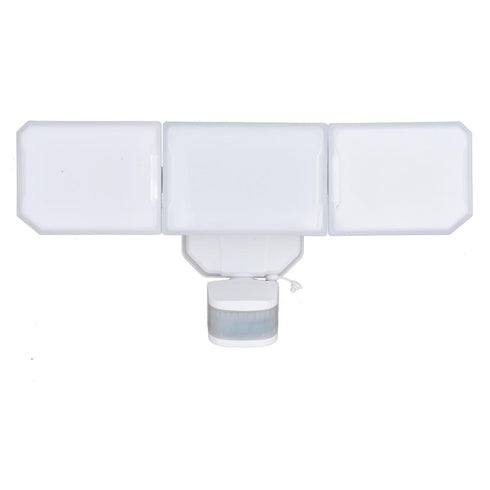 Vaxcel Solar Powered 15.75 in. 3 Light Solar LED Outdoor Motion Sensor Security Flood Light in White Model: T0723
