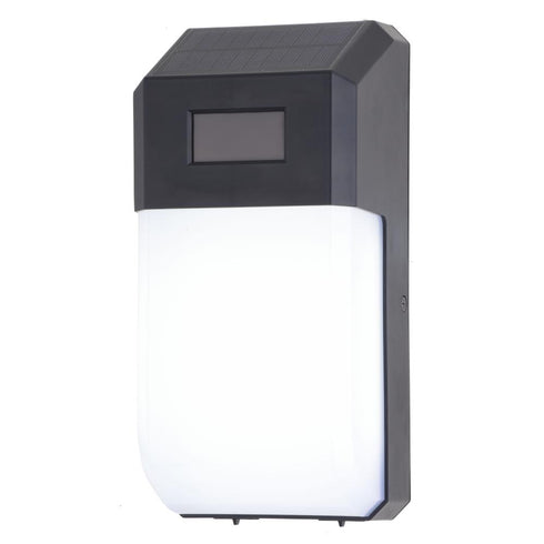 Vaxcel Solar Powered 4.5 in. Solar LED Outdoor Motion Sensor Wall Pack Light in Black Model: T0725