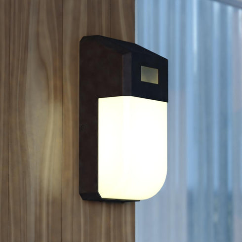 Vaxcel Solar Powered 4.5 in. Solar LED Outdoor Motion Sensor Wall Pack Light in Black Model: T0725