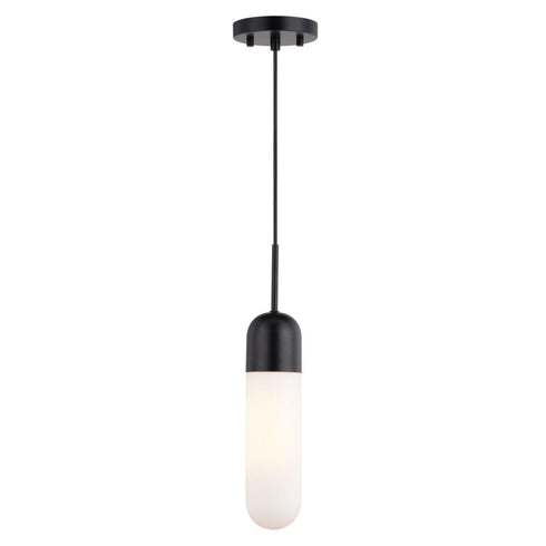 Vaxcel Thalia 4.75 in. W 1 Light Mini Pendant in Matte Black Model: P0421