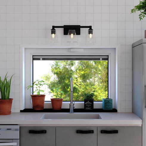 Vaxcel Wallingford 22.5 in. W Vanity Light in Matte Black Model: W0495