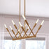 Vaxcel Warwick 32.25 in. W 10 Light Linear Chandelier in Natural Brass Model: H0306