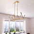 Vaxcel Warwick 32.25 in. W 10 Light Linear Chandelier in Natural Brass Model: H0306