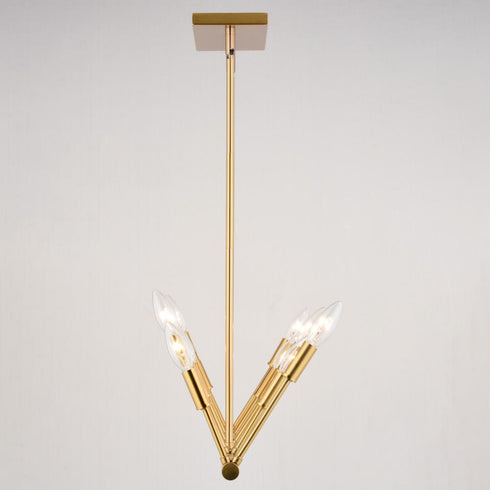 Vaxcel Warwick 32.25 in. W 10 Light Linear Chandelier in Natural Brass Model: H0306