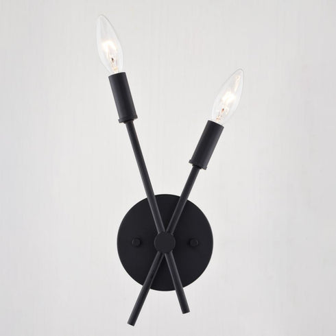 Vaxcel Warwick 5.75 in. W 2 Light Wall Light in Matte Black Model: W0493