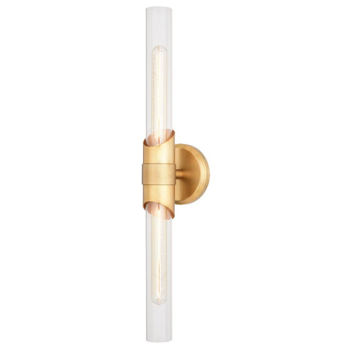 Vaxcel Webster 24.5 in. 2 Light Wall Light in Natural Brass Model: W0464