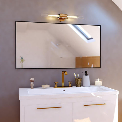 Vaxcel Webster 24.5 in. 2 Light Wall Light in Natural Brass Model: W0464