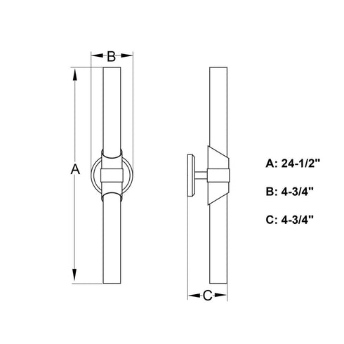 Vaxcel Webster 24.5 in. 2 Light Wall Light in Natural Brass Model: W0464