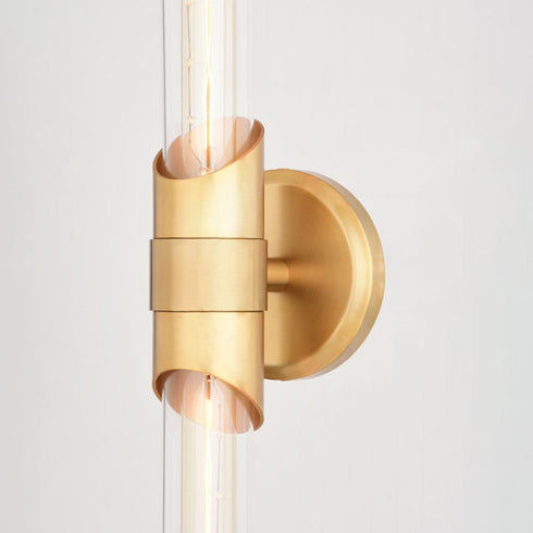 Vaxcel Webster 24.5 in. 2 Light Wall Light in Natural Brass Model: W0464