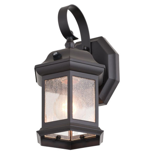 Vaxcel Wellington 6 in. Dusk to Dawn Outdoor Wall Light in Medium Bronze Model: T0738