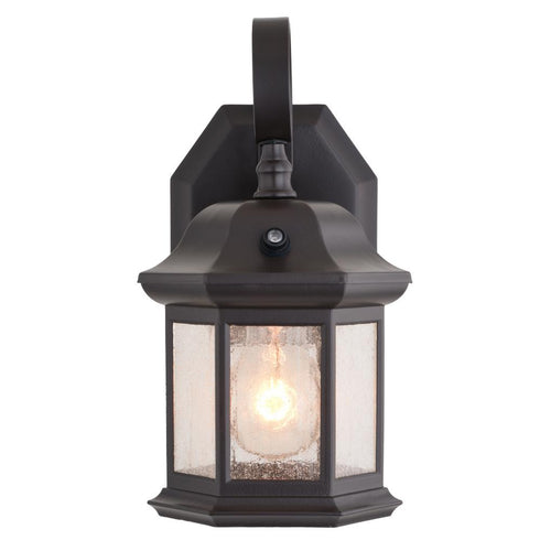 Vaxcel Wellington 6 in. Dusk to Dawn Outdoor Wall Light in Medium Bronze Model: T0738