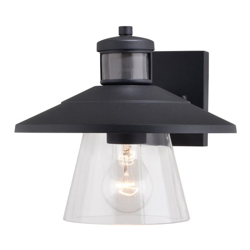 Vaxcel Westport Dualux 10 in. Outdoor Motion Sensor Wall Light in Textured Black Model: T0753