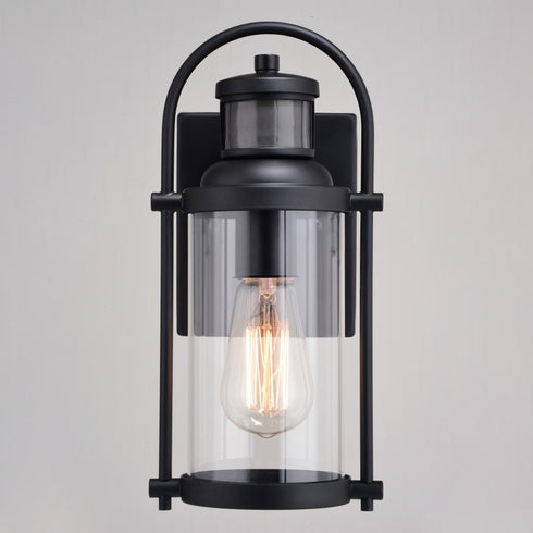 Vaxcel Winfield Dualux 5.75 in. Outdoor Motion Sensor Wall Light Matte Black in Textured Black Finish Model: T0737
