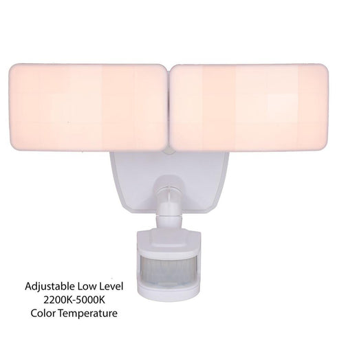 Vaxcel Zeta 2 Light LED Outdoor Motion Sensor Smart Home Flood Light in White Model: T0620