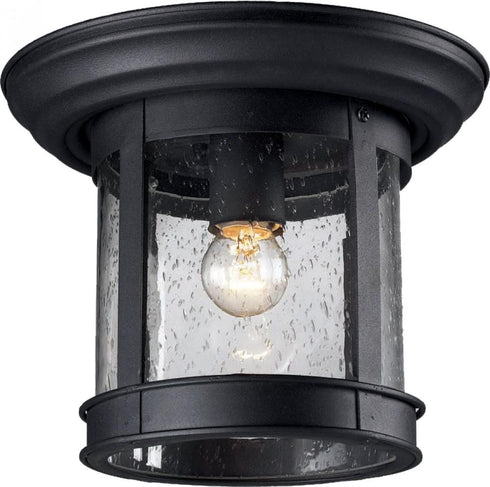 Z-Lite 1 Light Outdoor Flush Mount in Black Finish Model: 515F-BK