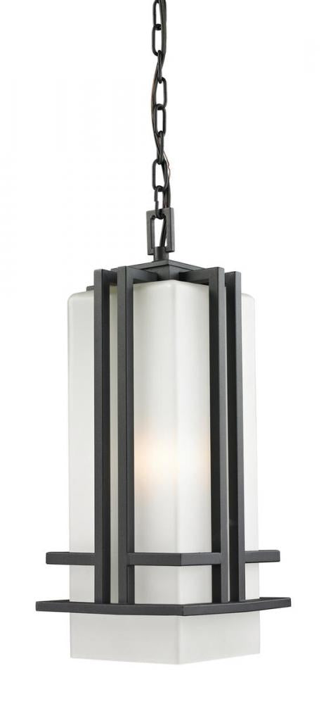 Z-Lite Abbey 1 Light Outdoor Chain Mount Ceiling Fixture in Black Finish Model: 549CHB-BK