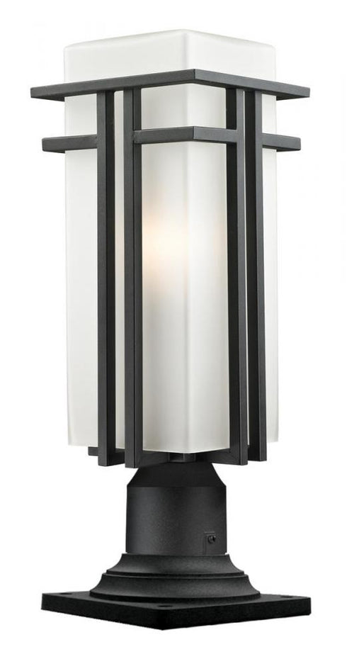 Z-Lite Abbey 1 Light Outdoor Pier Mounted Fixture in Black Finish Model: 549PHBR-533PM-BK