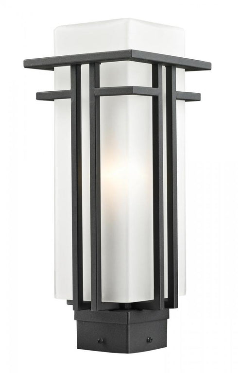 Z-Lite Abbey 1 Light Outdoor Post Mount Fixture in Black Finish Model: 549PHM-BK