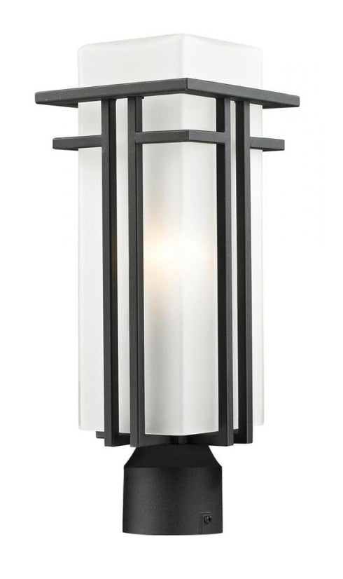 Z-Lite Abbey 1 Light Outdoor Post Mount Fixture in Black Finish Model: 549PHM-BK-R
