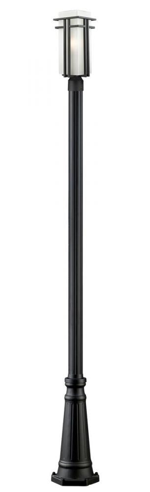 Z-Lite Abbey 1 Light Outdoor Post Mounted Fixture in Black Finish Model: 549PHBR-519P-BK