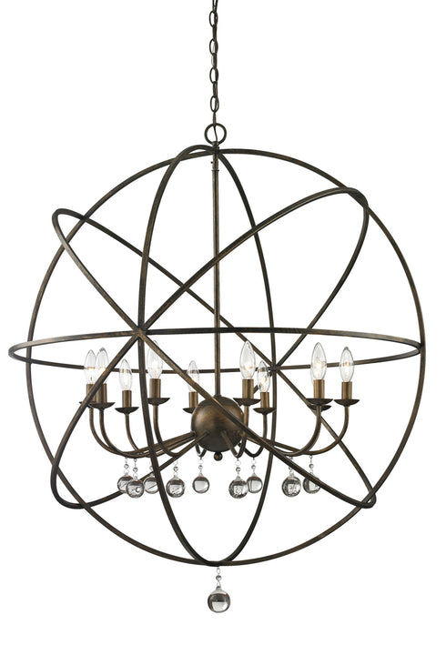 Z-Lite Acadia 10 Light Chandelier in Antique Silver Finish Model: 415-36