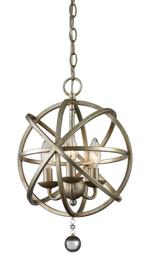 Z-Lite Acadia 3 Light Chandelier in Antique Silver Finish Model: 415-12