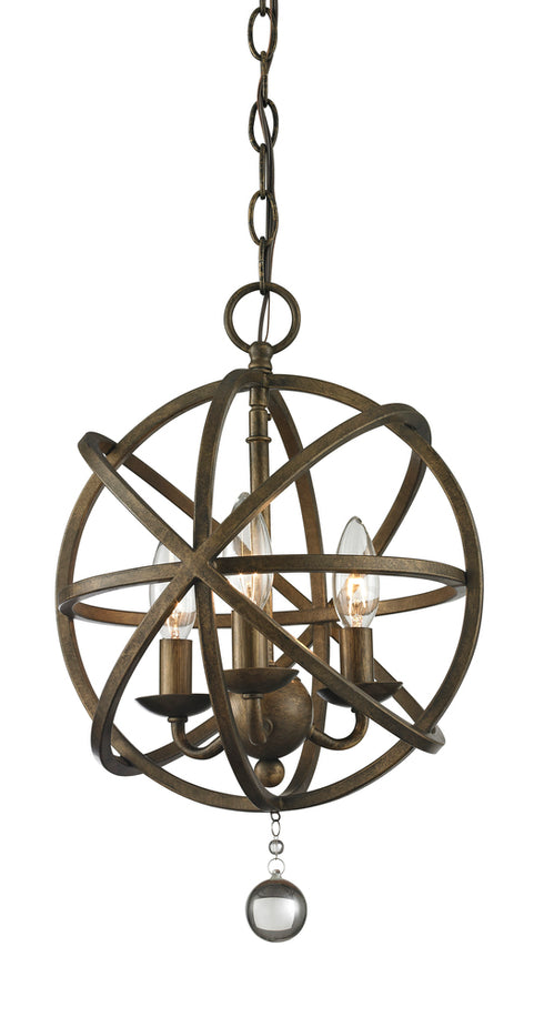 Z-Lite Acadia 3 Light Chandelier in Antique Silver Finish Model: 415-12