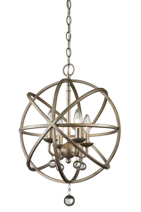 Z-Lite Acadia 4 Light Chandelier in Antique Silver Finish Model: 415-16