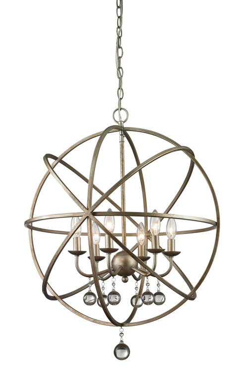Z-Lite Acadia 6 Light Chandelier in Antique Silver Finish Model: 415-24